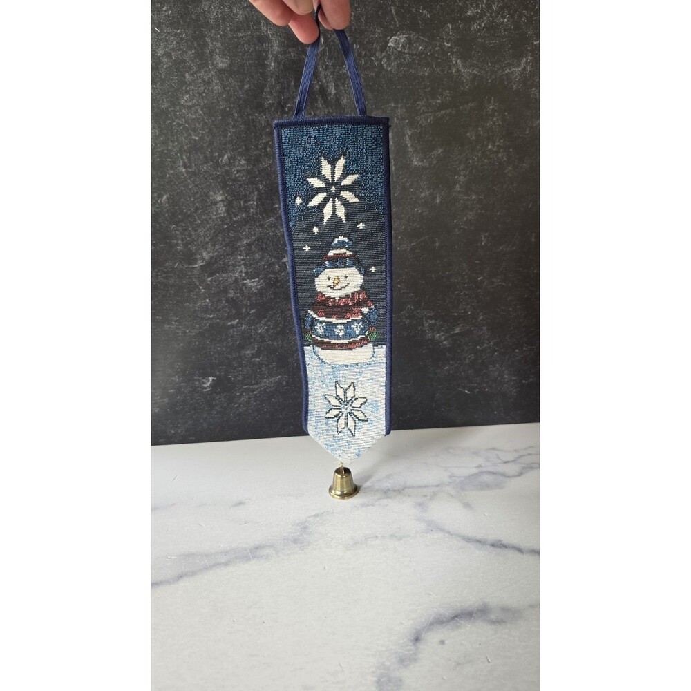 Christmas Snowman Door Decoration Vintage With Bell USED